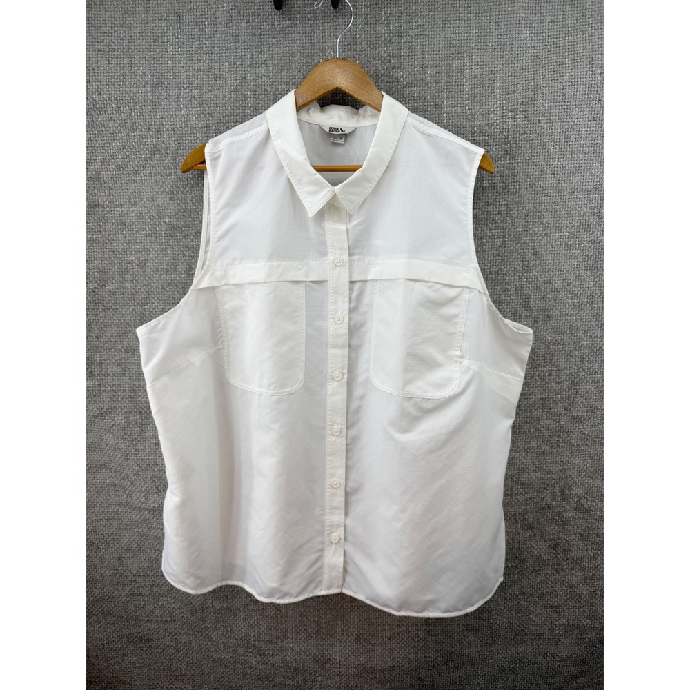 Eddie Bauer‎ Rainier Ripstop SL Shirt Womens 3X White NEW Sleeveless Outdoor Top
